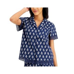 allbrand365 designer Charter Club Womens Notched Collar Pajama Top,Medium